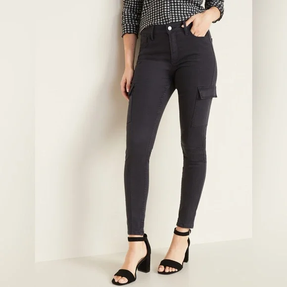 Old Navy Rockstar Super Skinny High Rise Secret-Slim Pockets Cargo Pants 12P - Picture 2 of 14